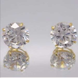 1.0CT Diamond 14K Yellow Gold Pushback Studs